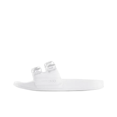 Jimmy Choo Fitz Crystal Слипоны Женские Белые