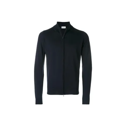 JOHN SMEDLEY Темно-синий Мужской Трикотаж