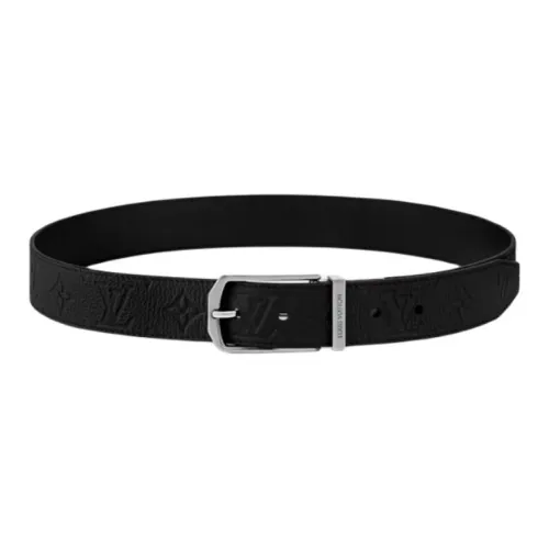 LOUIS VUITTON Кожаные ремни Мужской Черный Ширина 3,5CM