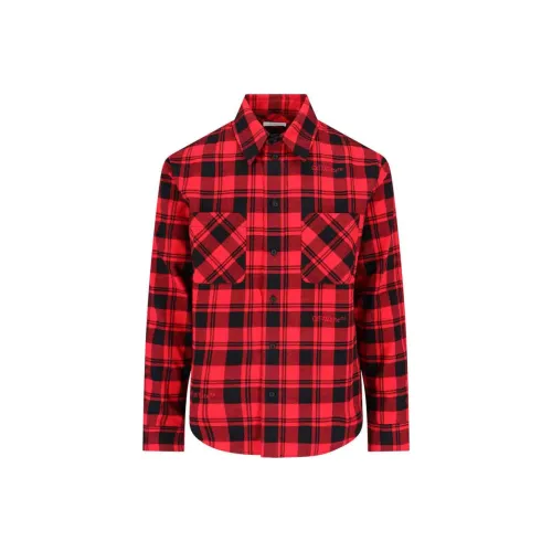 Off White Shirt Regular Fit Men's Red