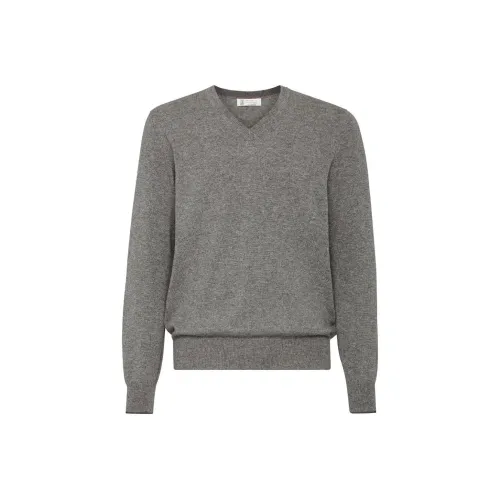 BRUNELLO CUCINELLI FW23 Кашемировый свитер мужской серый