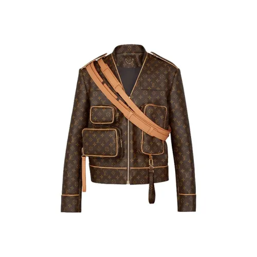LOUIS VUITTON Кожа Куртка Мужская Коричневая