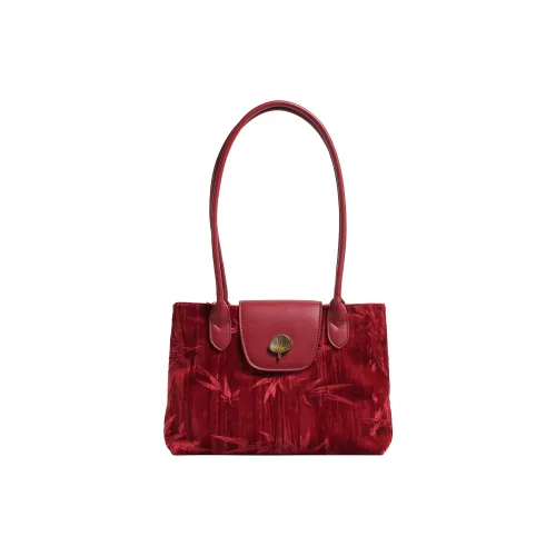 LOSEA Велюр Подмышечный Сумка на плечо Средний Женские Красный