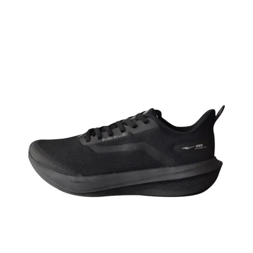 Erke Lightness 3,0 Slip Устойчивый к истиранию Легкий Низкий Топ Бег на длинные дистанции Обувь Мужская Черный