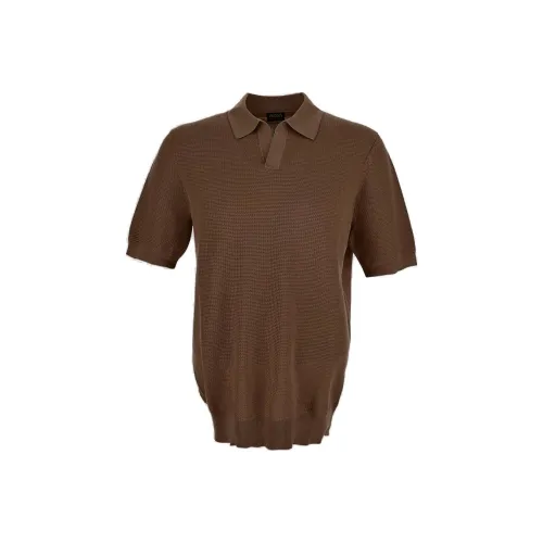 Ermenegildo Zegna Мужская рубашка поло коричневого цвета