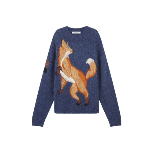 Maison Kitsune Джинсовый Синий Мужские Свитера