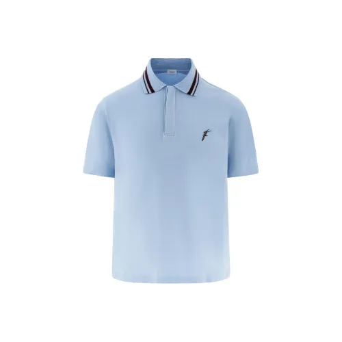 Ferragamo SS24 Поло Мужское Светло-Синий