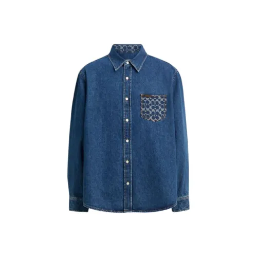 COACH Синий Мужская Рубашка