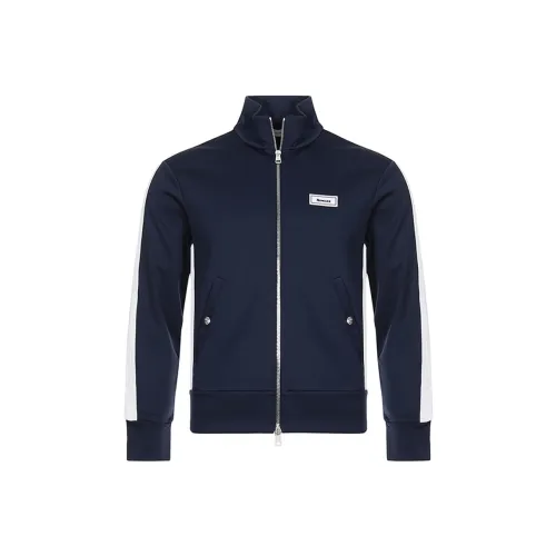 MONCLER Темно-синий, белый, многоцветный, мужской, куртки