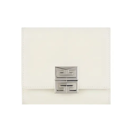 Givenchy 4G Гладкий Телячья кожа Кошелек Женская Белая