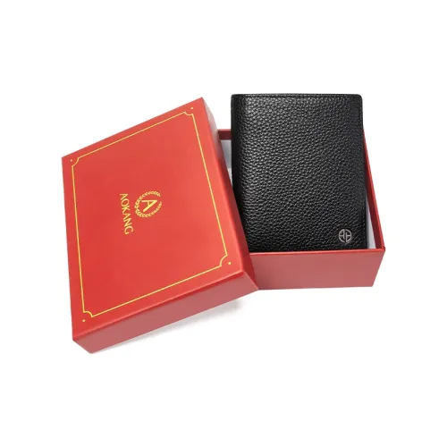 AOKANG Держатель для денег из коровьей кожи кошелек держатель для карт кошелек для монет стандартный мужской классический черный