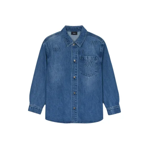 MLB Base Logo New York Yankees Рубашка Унисекс Джинсовый Синий