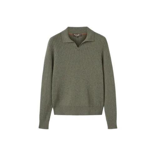 Loro Piana Темный Моховый Смешанный Цвет Мужские Кашемировые Свитера