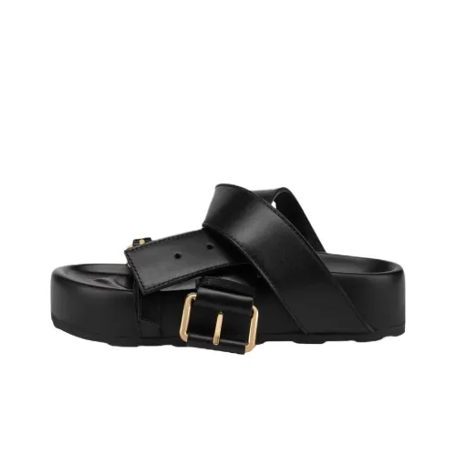 MOSCHINO Слипоны 4CM Женские Черный