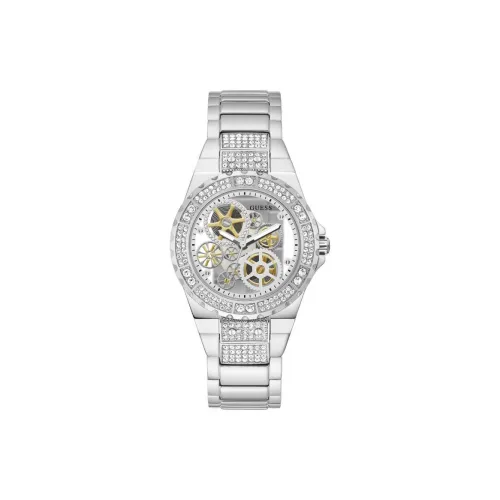 GUESS Женские часы Кварцевый механизм корпус из нержавеющей стали ремешок 39 мм циферблат с механизмом Skeleton