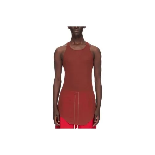Rick Owens RO Lido Basic RIB TANK в Henna Мини Rib Jersey Tank Топ Мужской Красный