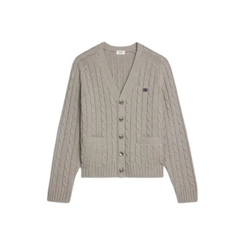 CELINE FW24 Кашемир Свитер Мужской Светло-Серый