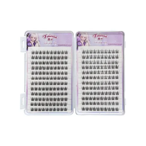 FAICCIA Самоклеящийся Без клея Искусственные ресницы Одиночный сегментированный кластер