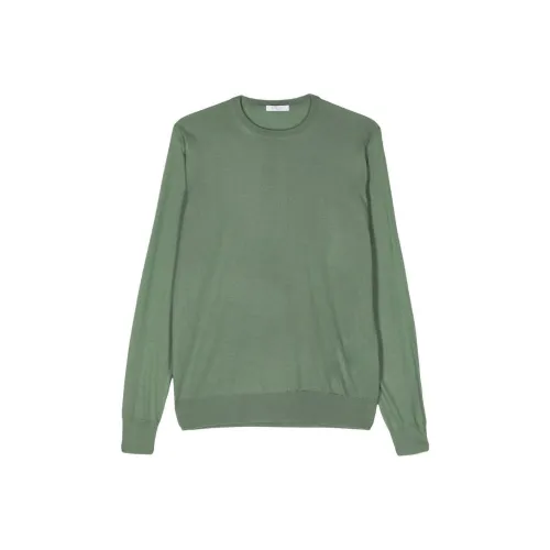 Boglioli SS24 Кашемир Свитер Мужской Зеленый