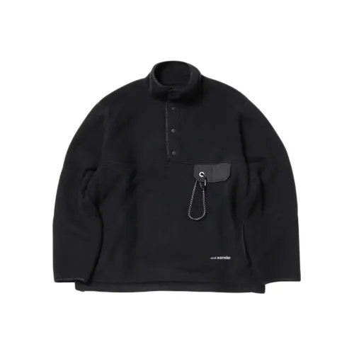 And Wander FW24 Свитер Унисекс Черный
