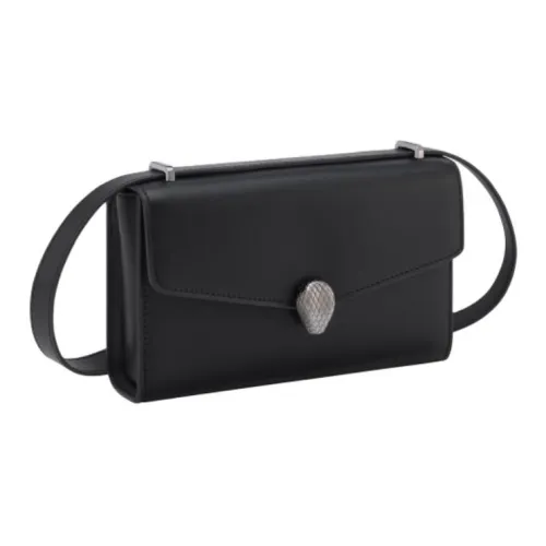 BVLGARI Serpenti Forever Series Чехол для телефона из телячьей кожи унисекс черный