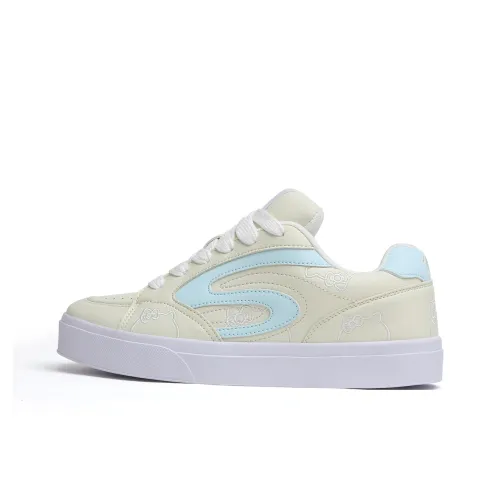 SINPERCO Slip-resistant Abrasion-resistant Lightweight Low-Top Skateboarding Shoes Women's Yellow Blue SINPERCO Противоскользящие Износостойкие Легкие Низкие Кроссовки для Скейтбординга Женские Желто-Синие