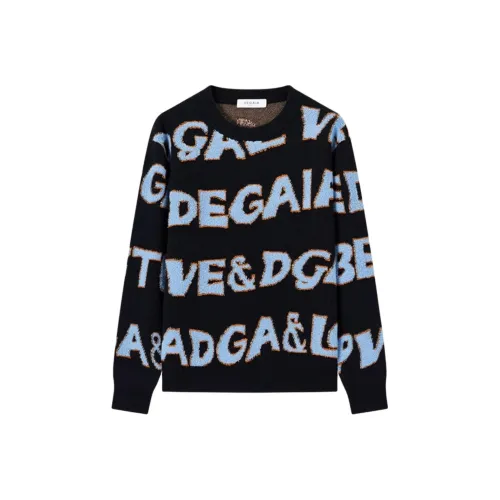 DEGAIA Кашемир Свитер Мужской Средний Синий Буква