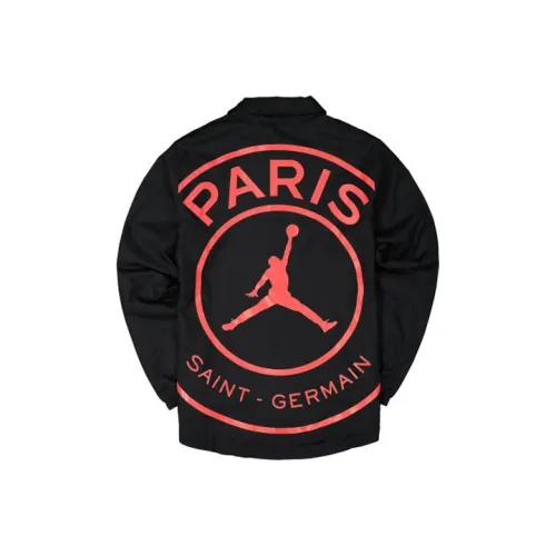 JORDAN×PSG Логотип COACH JACKET Джордан×Paris Saint Germain Черный мужской Куртки