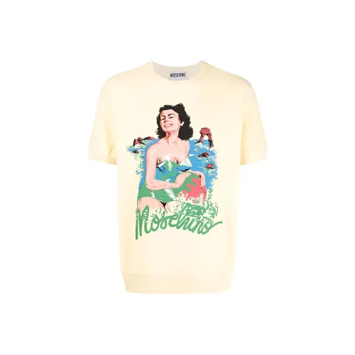 MOSCHINO Светло-желтые мужские футболки T