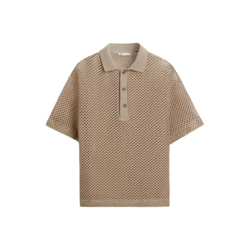 ZARA Polo Мужское Светло-Коричневое