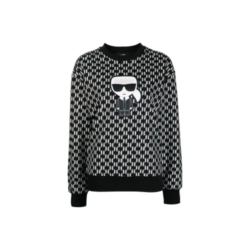 KARL LAGERFELD Трикотажная ткань Свитер Мужской Черный Белый