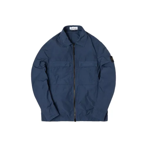 STONE ISLAND Темно-синие мужские куртки