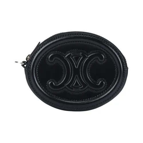 CELINE Гладкая телячья кожа кошелек на молнии клатч женский черный