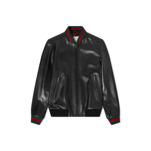 GUCCI Кожа Куртка Мужская Черная