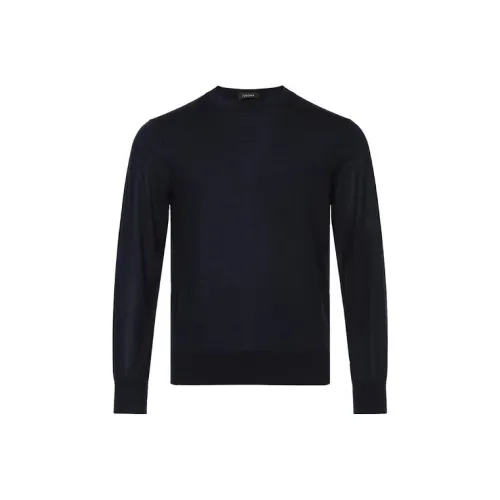 Ermenegildo Zegna Темно-синие мужские свитеры