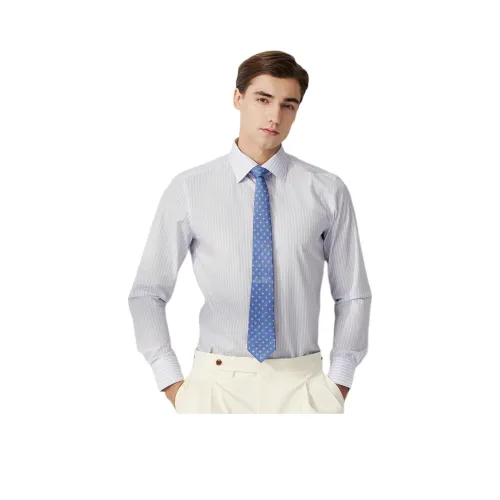 BY CREATIONS Рубашка Мужская Светло-Синяя Полосатая