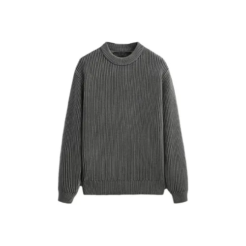 KITH FW23 101 GARMENT DYED Meyer KNIT Crewneck Трикотаж Унисекс Серый