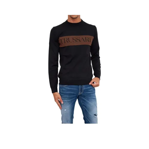 TRUSSARDI Мужские черные свитеры