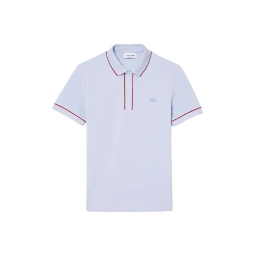 Мужская поло LACOSTE Collaboration светло-синего цвета