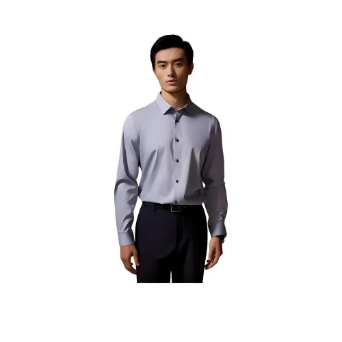 DIKENI Мужские рубашки голубого и серого цвета