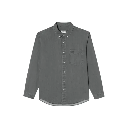 LACOSTE Темно-серые Мужские Рубашки