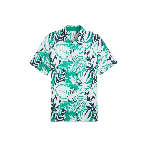 PUMA x PALM TREE CREW Пальма SS24 Пальма GLITCH Поло Мужской Ярко-зеленый Свежий Мята