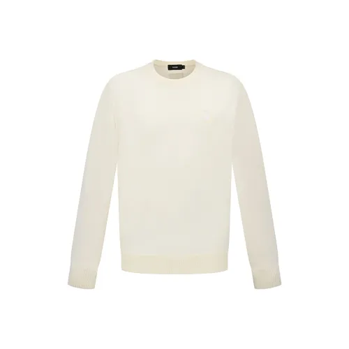 RARE Длинный рукав Свитер Трикотаж Мужской Белый