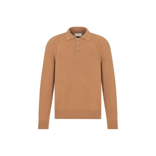 DIOR SS24 Кашемир Свитер Мужской Коричневый