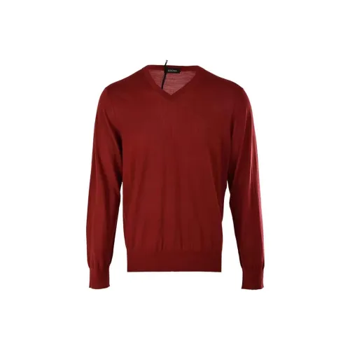 Zzegna Оранжевый Красный Мужские Свитера