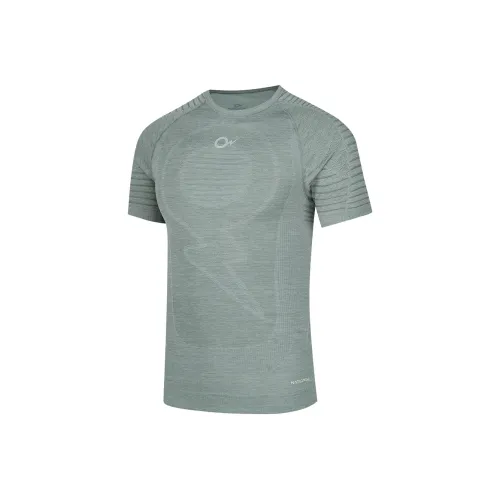 NATADUOPU NTP Lightning Ball Short Sleeved T-Shirt Integrated Knitted Fabric Sports Top * 1 Unisex Gray Green NATADUOPU NTP Lightning Ball Короткий рукав T-рубашка с интегрированной трикотажной тканью Спортивный топ * 1 Унисекс Серый Зеленый