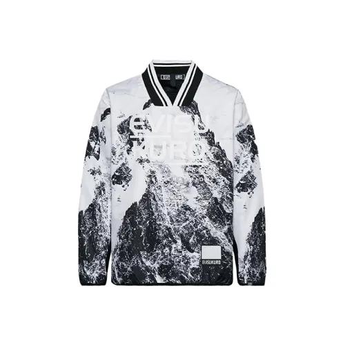 EVISU Бейсбольный воротник Облегающий Длинный рукав Куртка Мужская Белая