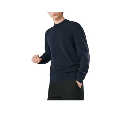 HERMES Морской синий Мужские свитеры