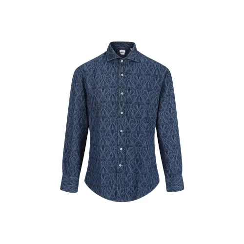 BRUNELLO CUCINELLI Рубашка Мужская Синяя