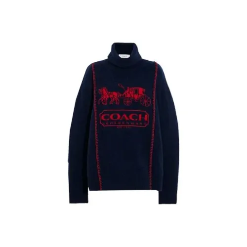 COACH Свитер Унисекс Морской Синий